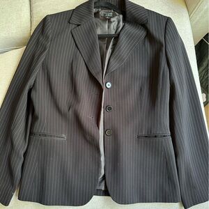 Black blazer with pinstripes, lightly worn